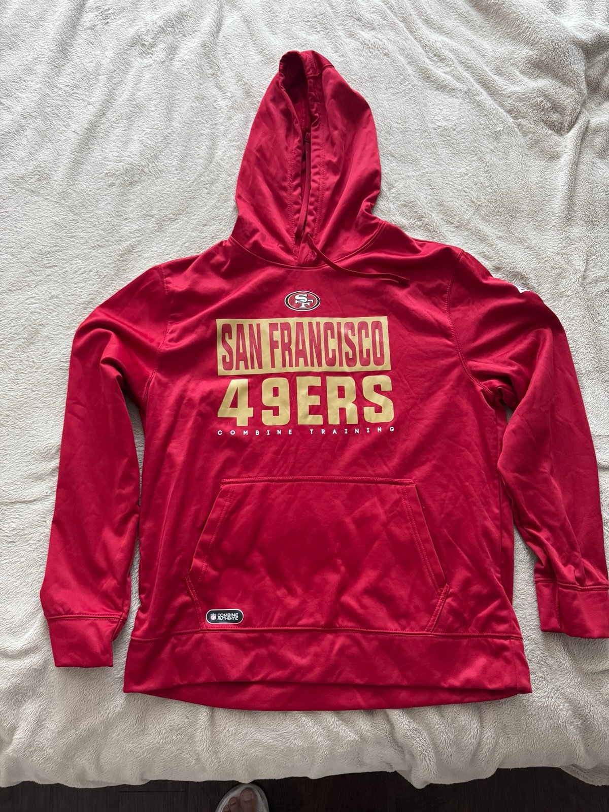 San Francisco 49ers Graphic Logo Hooded Size XL Red/Gold Football Niners
