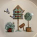 Thomson pottery VTG birdhouse DINNER PLATES set of 4