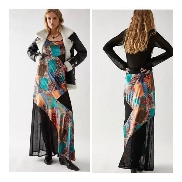NWT Free People Parker Patchwork Maxi Dress NWT size M Retail 228 Arm put to a