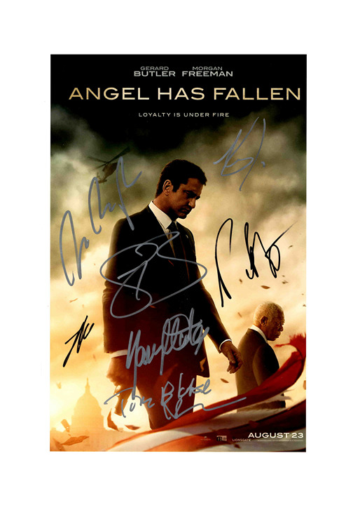 Gerard Butler Signed Autograph 12x18 Angel has Fallen Cast Photo