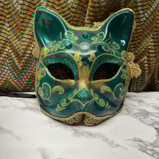 Vintage Pier 1 Imports Mascarade Mask Hand Painted in Italy . Wax Stamped