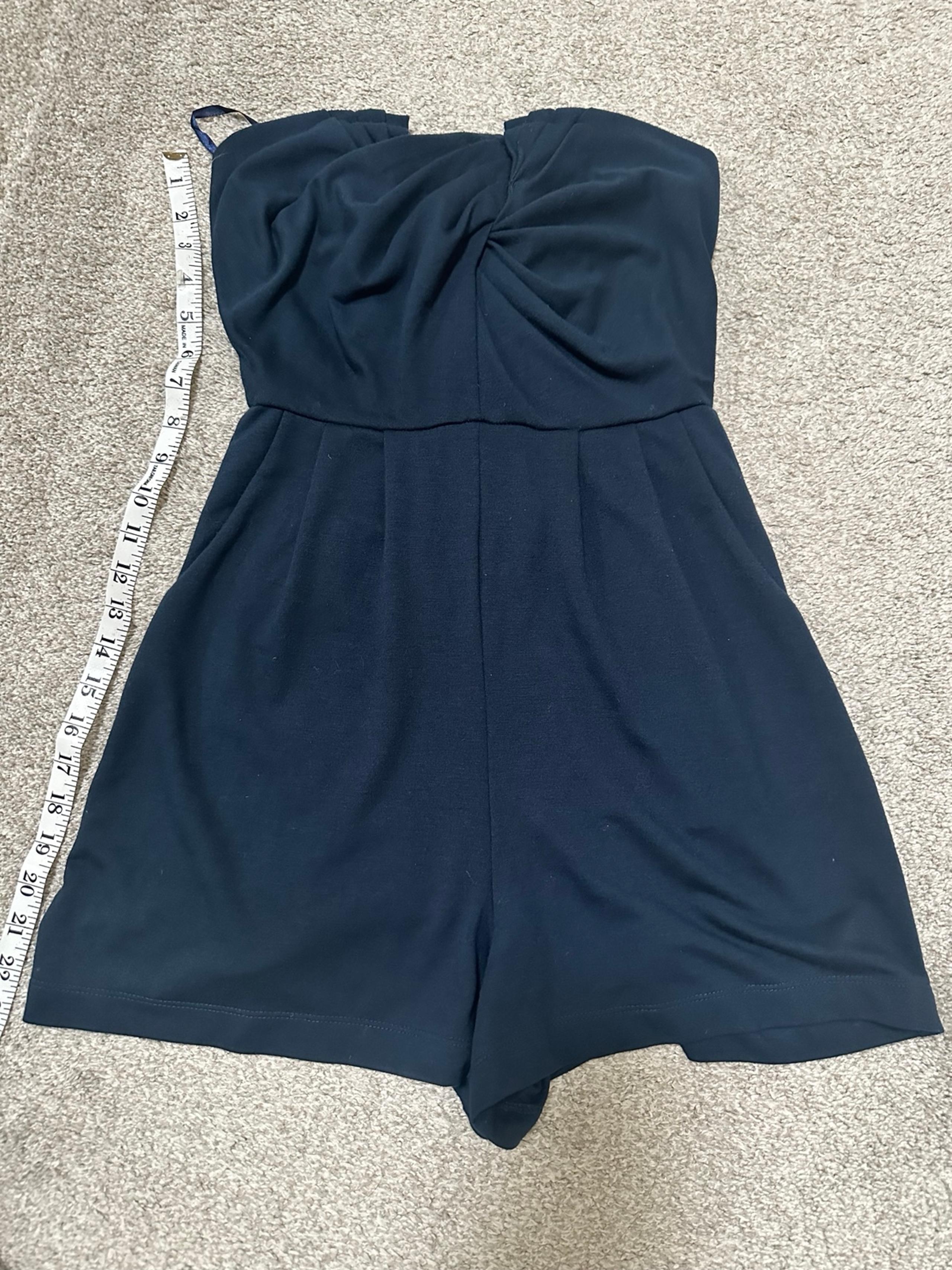 Silence + noise corset sweetheart navy romper