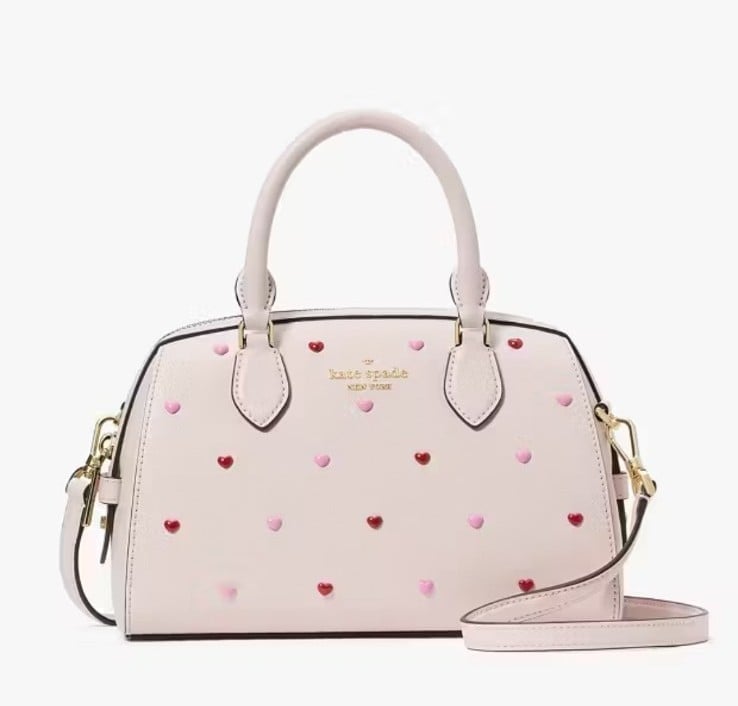 Kate Spade Madison Heart Studs Small Dolly Duffle, Powdered Sugar