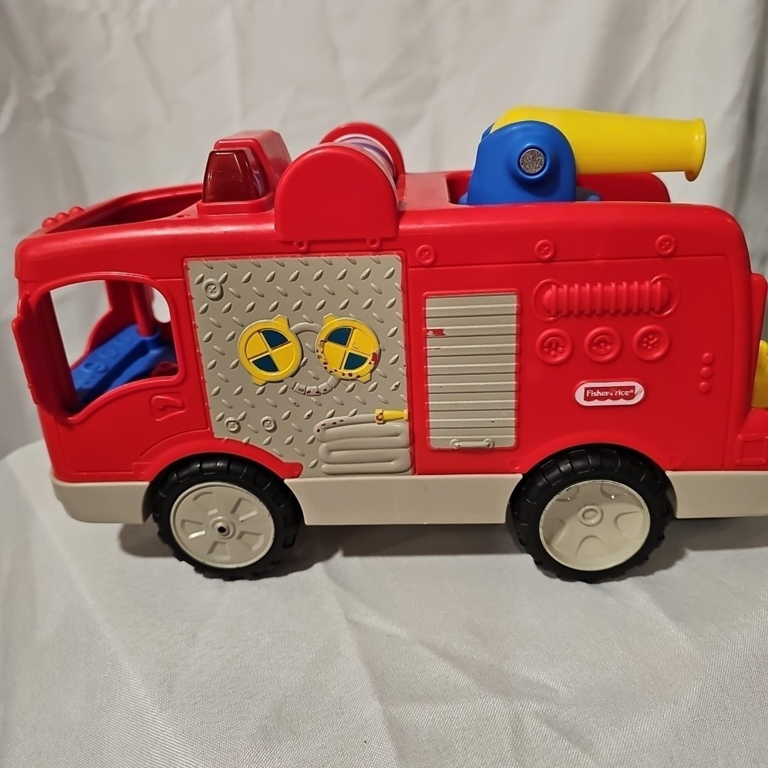 Fisher-Price Little People Helping Others Fire Truck Good Shape And Works!