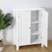 NEW Modern White Bathroom Storage Cabinet with Double Door & Adjustable Shelf