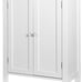 NEW Modern White Bathroom Storage Cabinet with Double Door & Adjustable Shelf