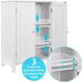 NEW Modern White Bathroom Storage Cabinet with Double Door & Adjustable Shelf