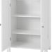 NEW Modern White Bathroom Storage Cabinet with Double Door & Adjustable Shelf