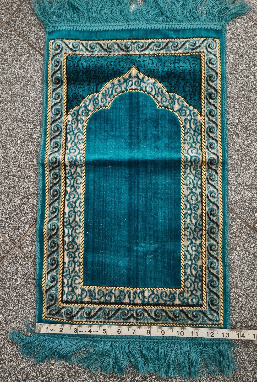 Teal and Gold Rug