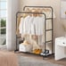 Double Rods Clothing Rack with Wheels
