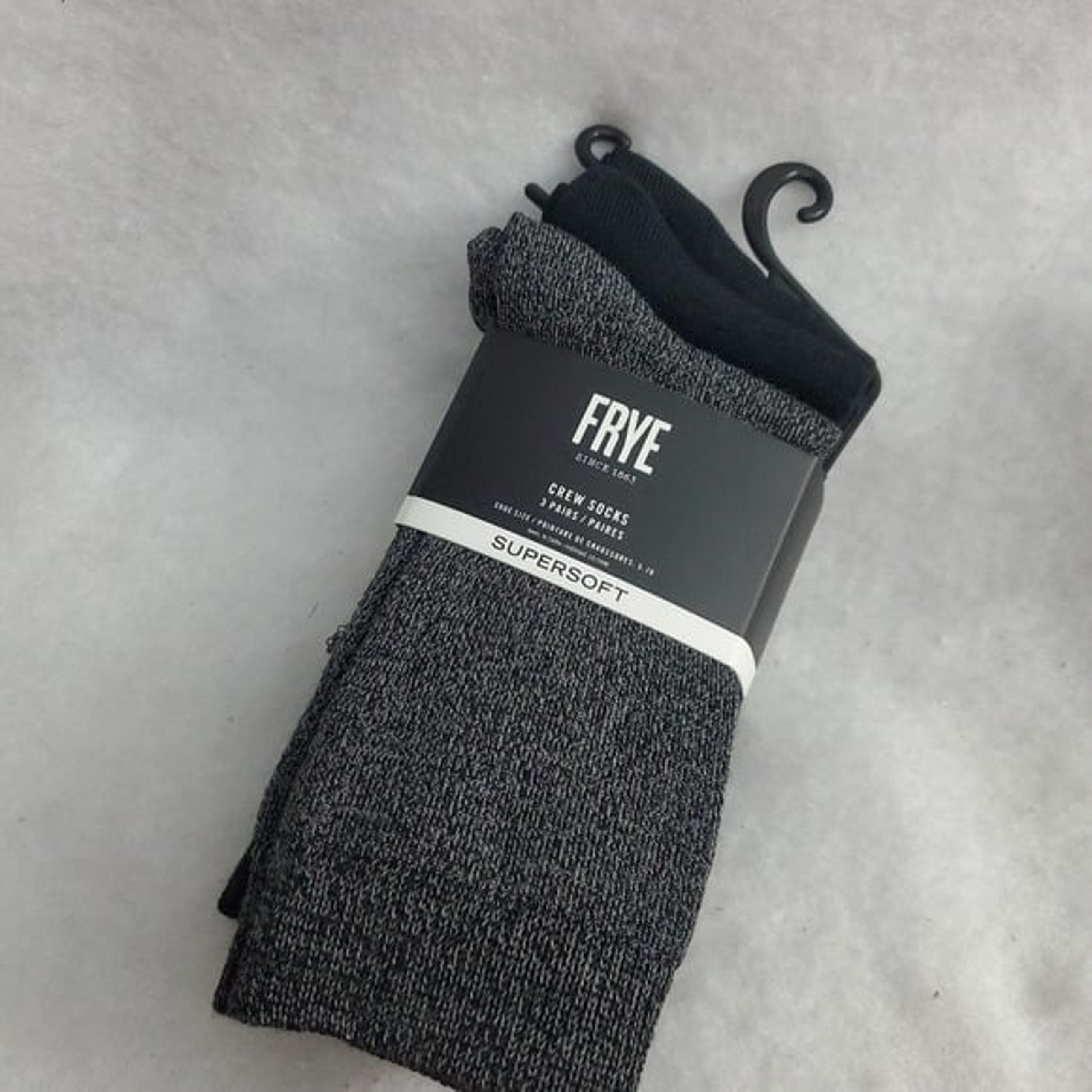 Frye Supersoft Black/Gray Womens Crew Sock - 3-Pack