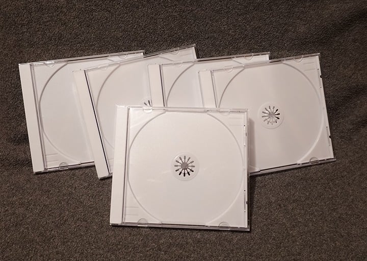 100 NEW CD JEWEL CASES - Standard 10.4 mm - WHITE TRAY