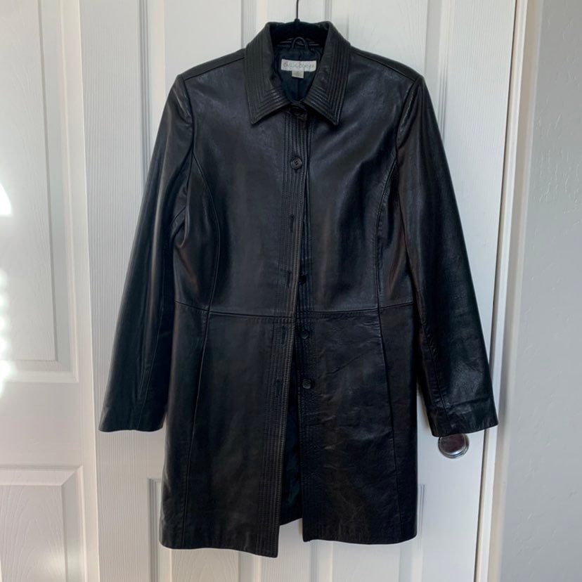 black leather jacket