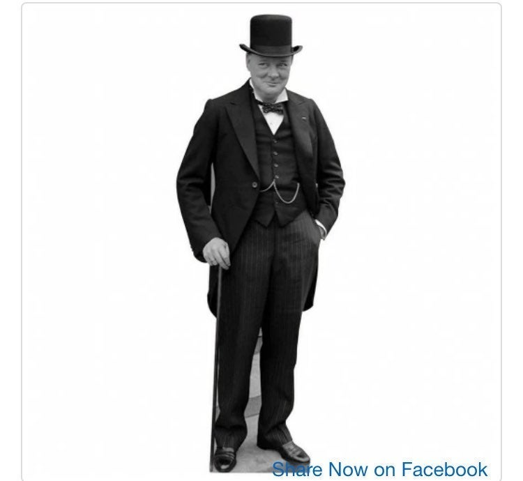 SIR WINSTON CHURCHILL CARDBOARD CUTOUT FREE SHIP