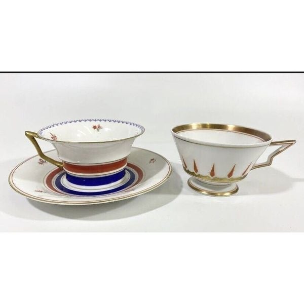 Vintage Seltmann Weiden Art Deco Tea Cups & Saucer 1920s Freiberg Germany