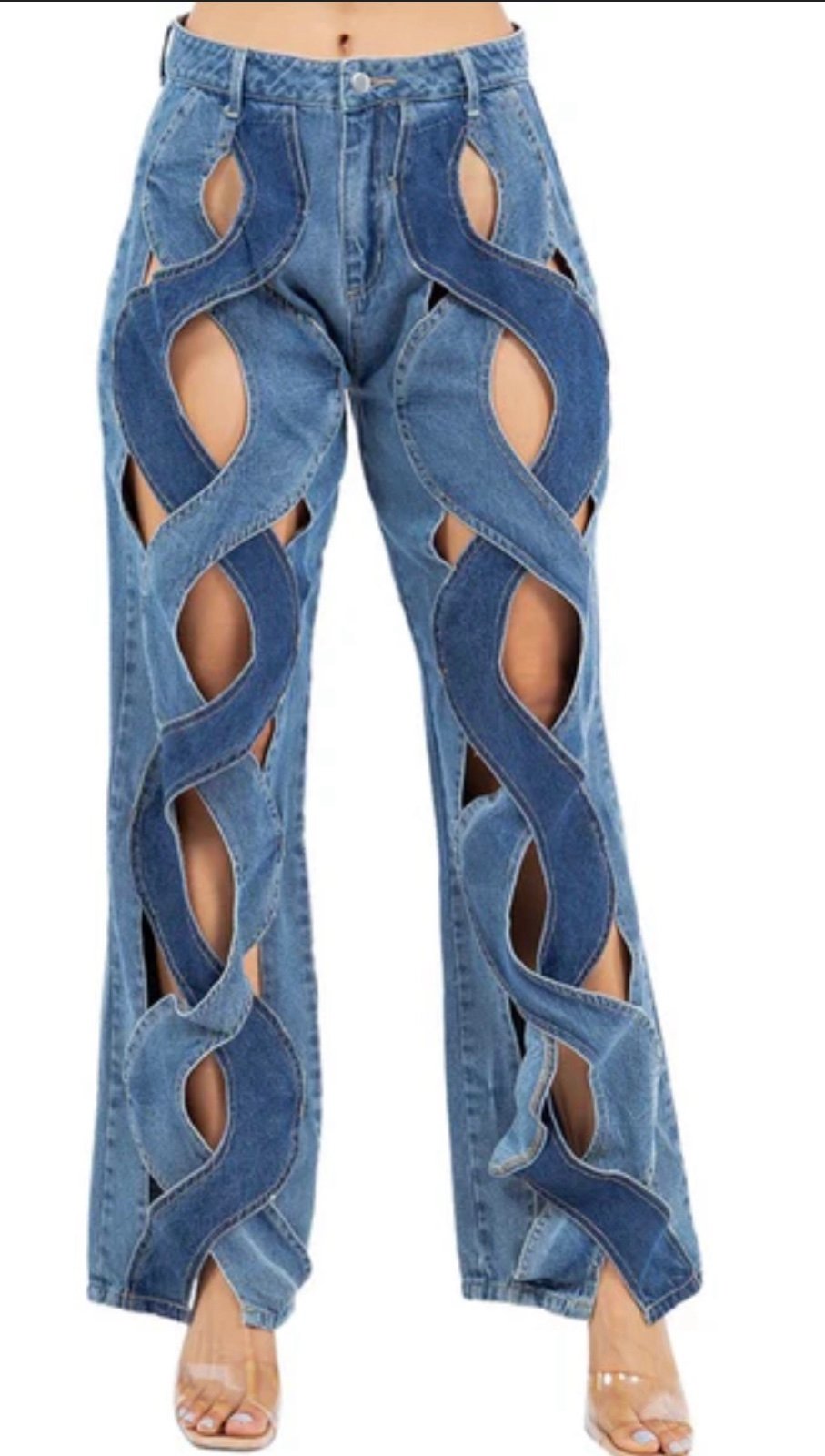 Wave Cut Out Woman’s Jeans