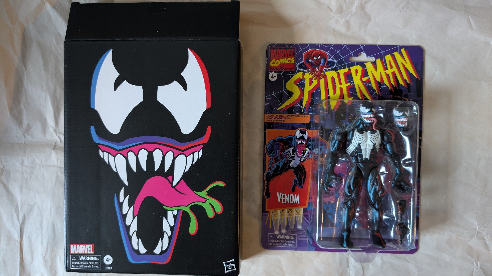 Hasbro Marvel Legends Spider-Man Retro Pulsecon Exclusive Venom action figure