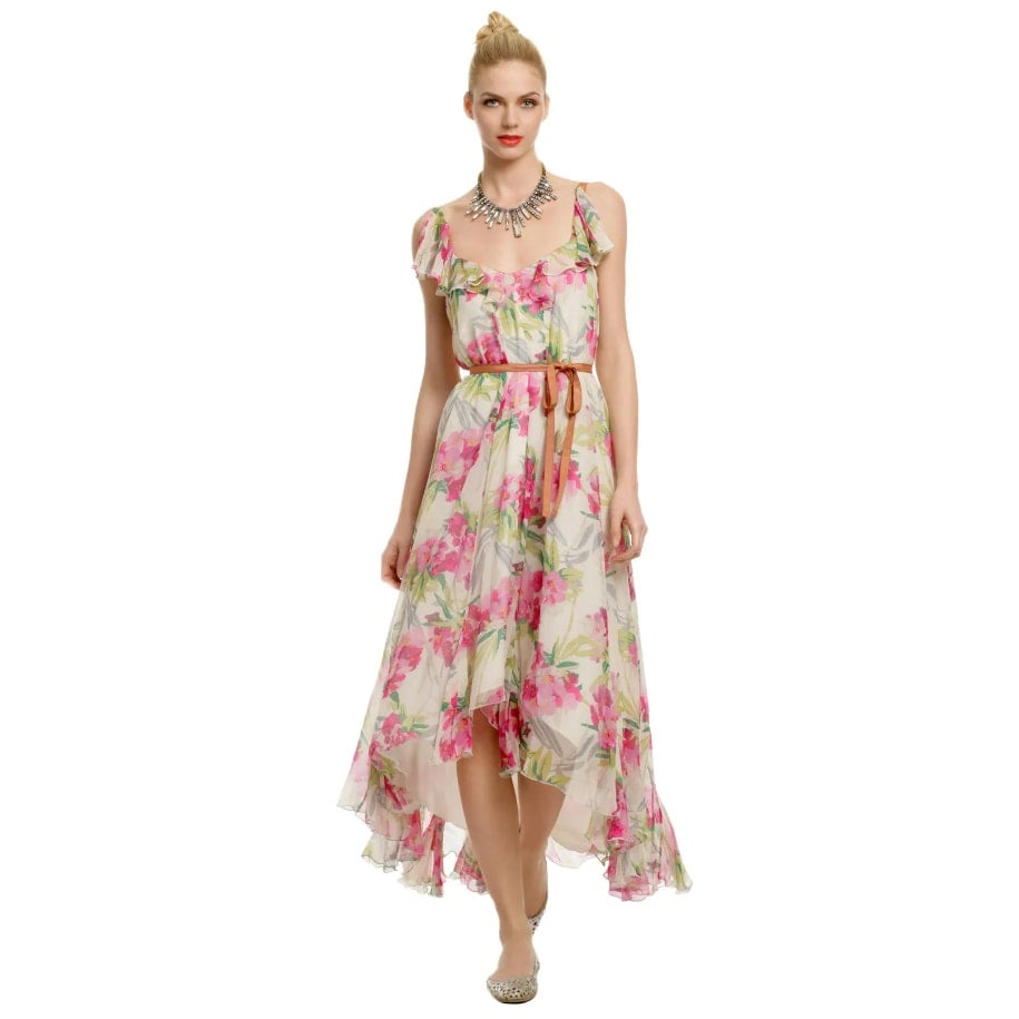 665 Elizabeth and James Monet Floral Flower High-Low Maxi Dress - 6