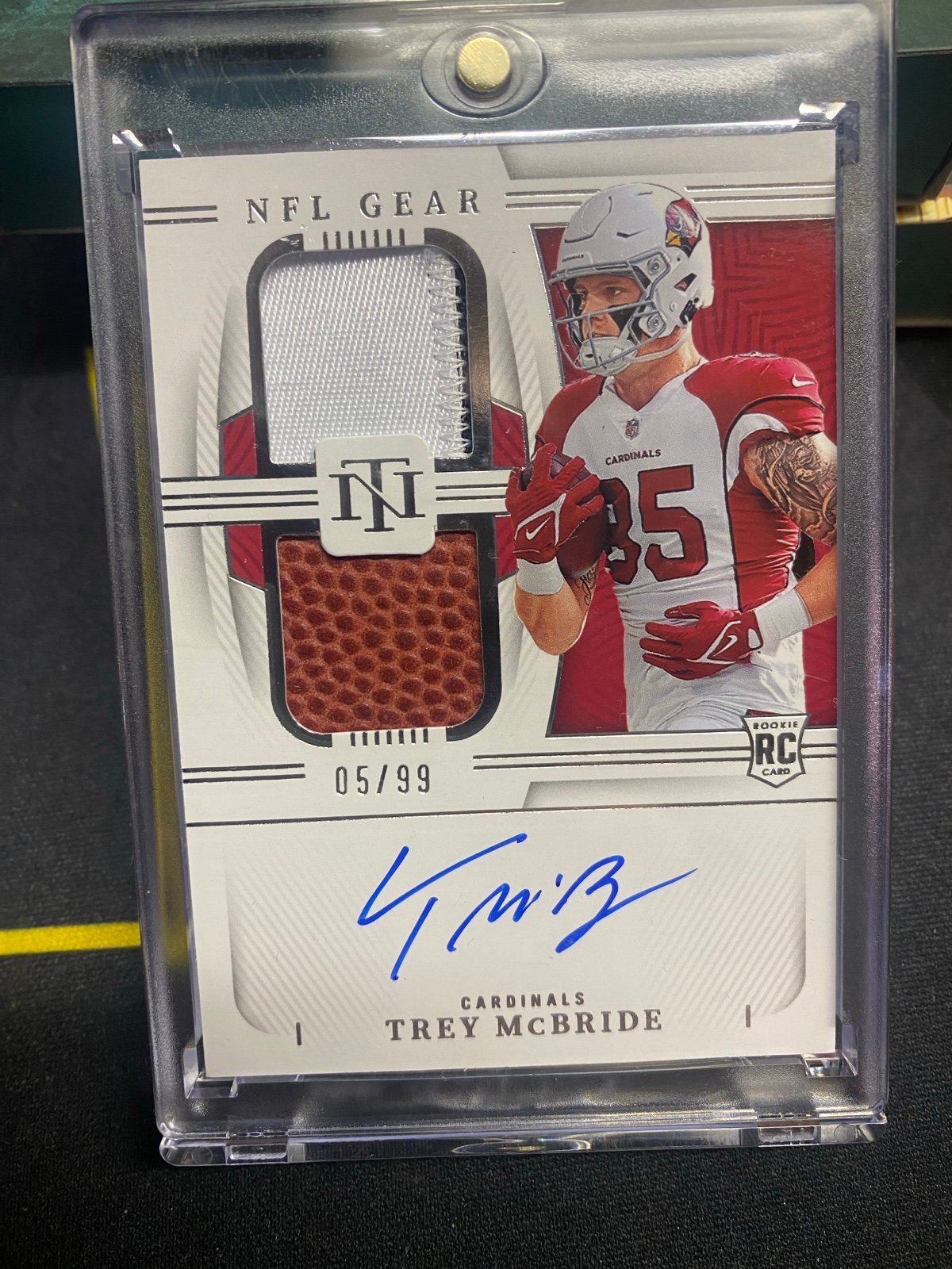 Trey McBride Dual NFL Gear Rookie Auto /99 SP 2022 Panini National Treasures NFL