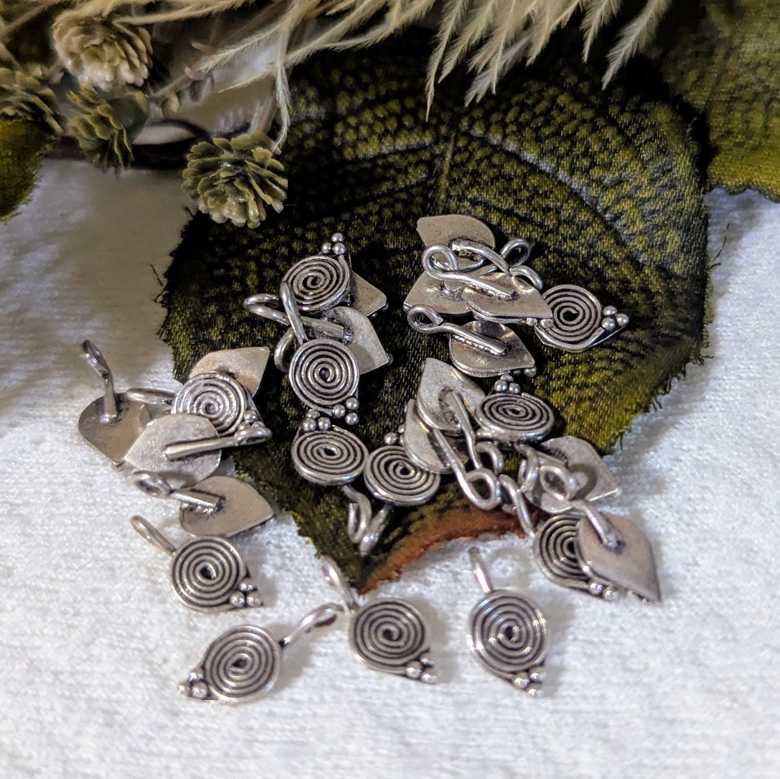 Sterling Silver Spiral Swirl Coil Charms S183