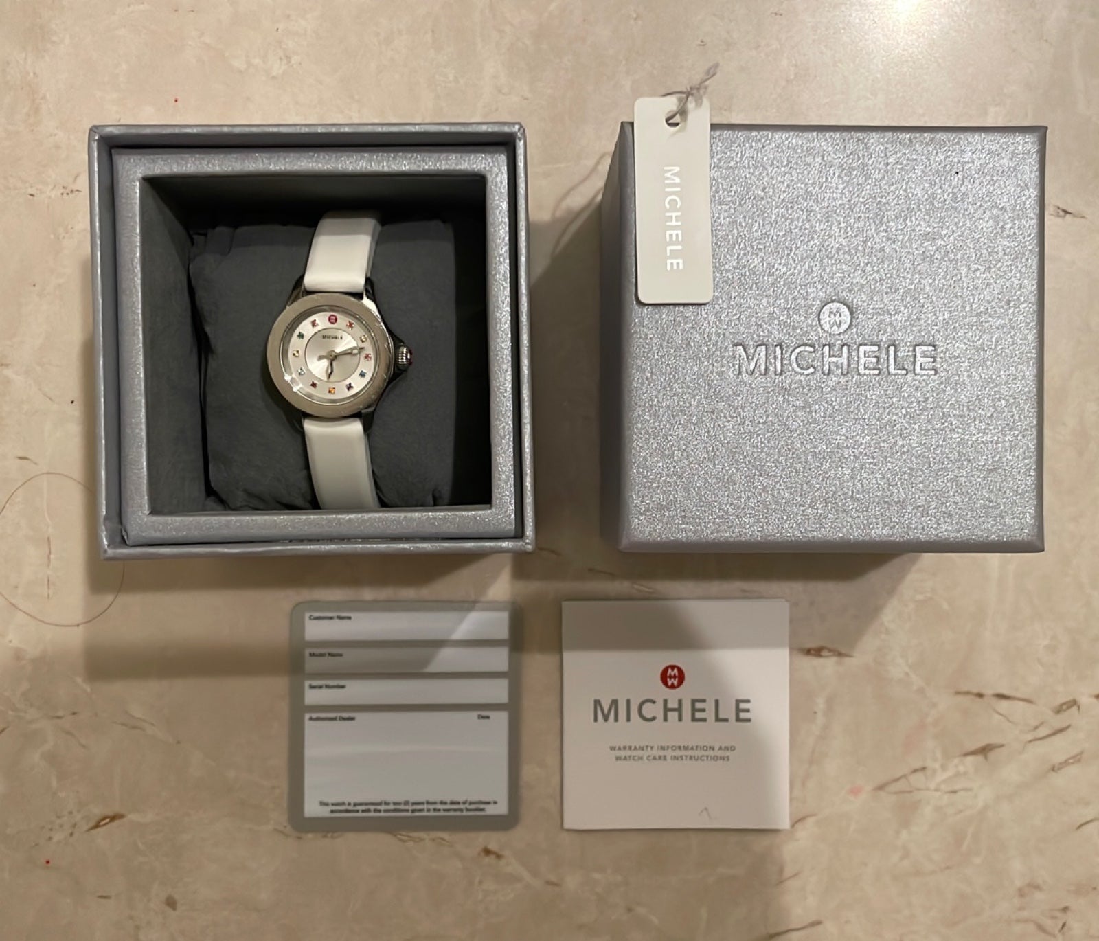 michele cape topaz watch