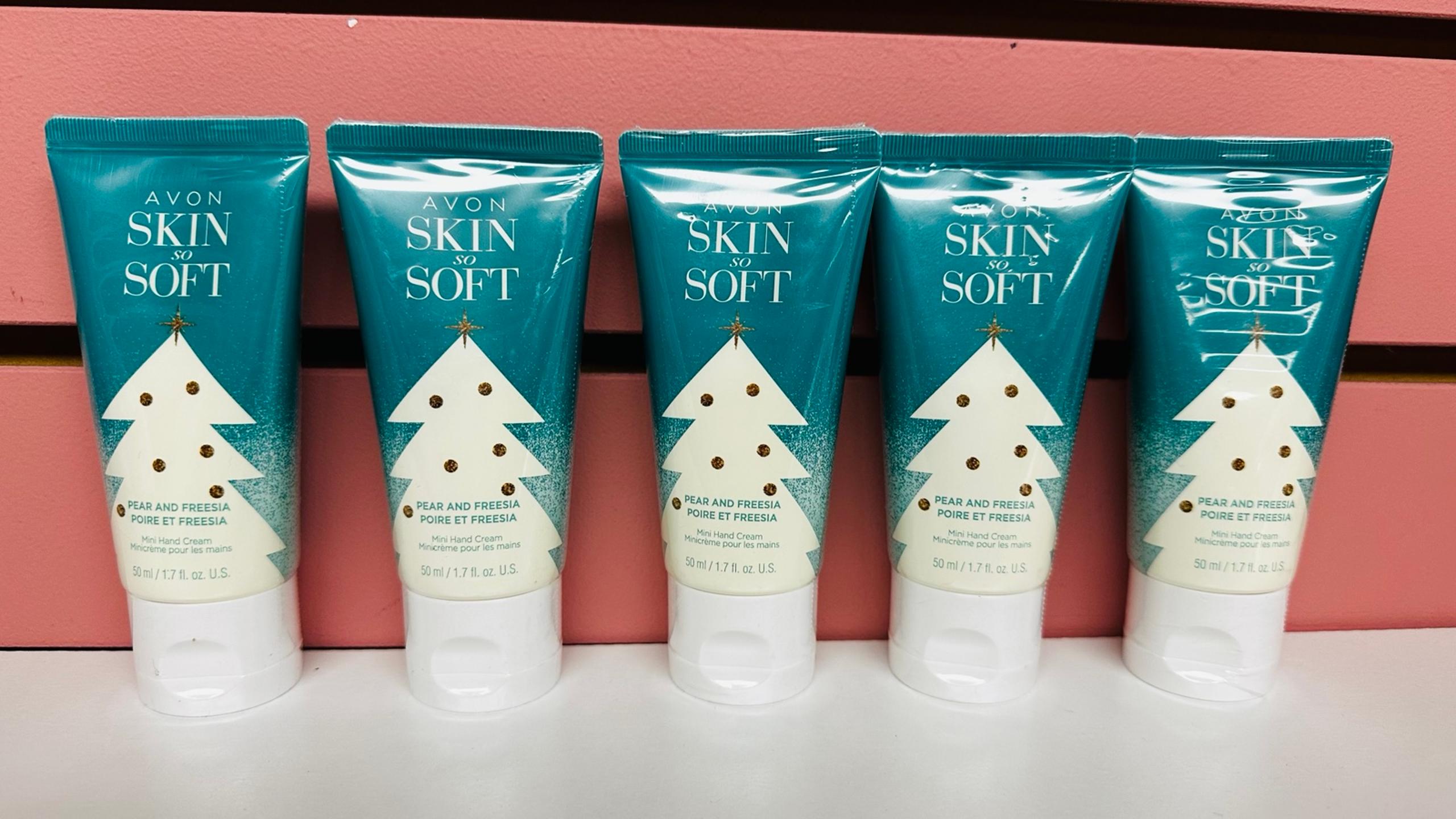 5, Avon Skin So Soft Pear and Freesia Mini Hand Cream