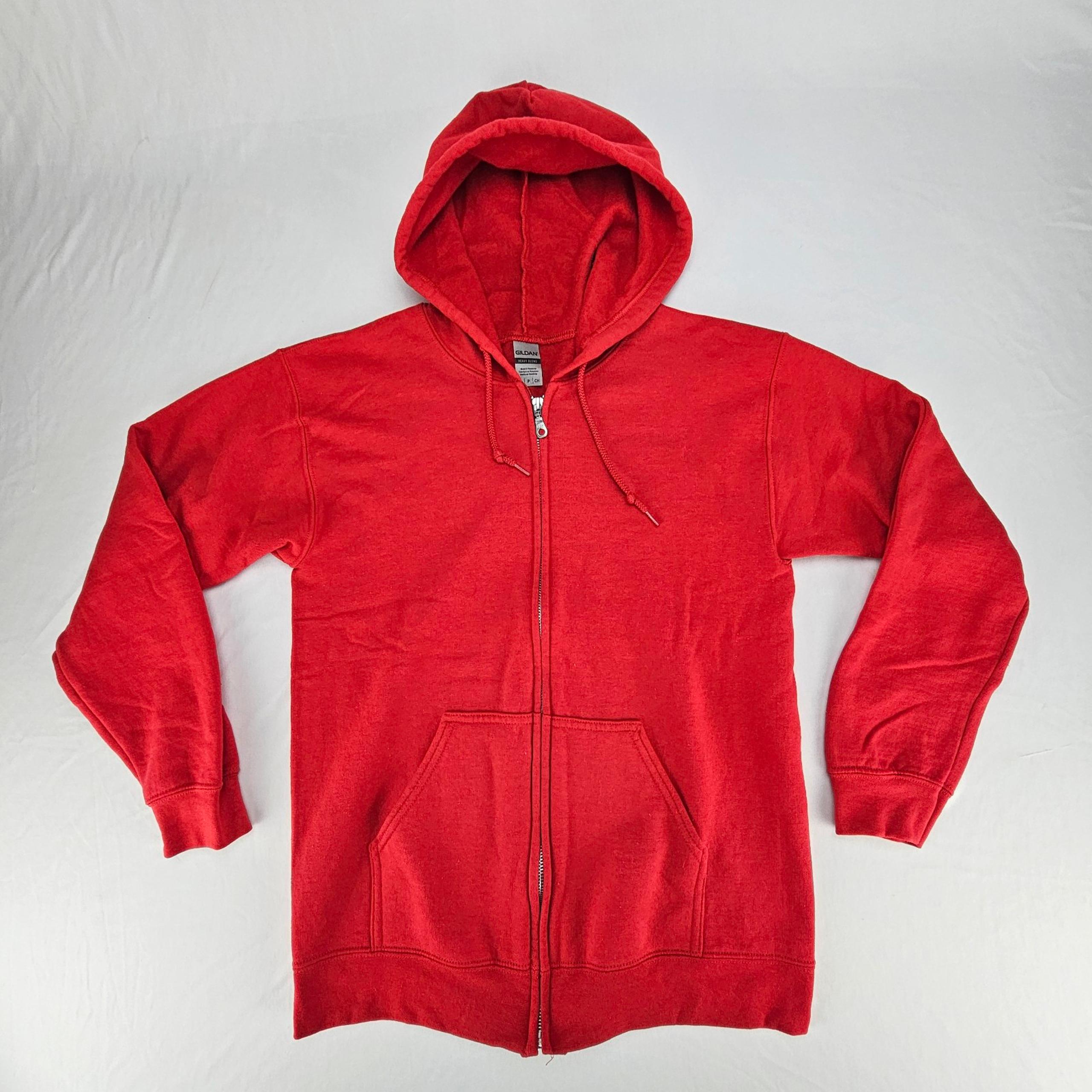 Gildan Red Full-Zip Hoodie Womens Small