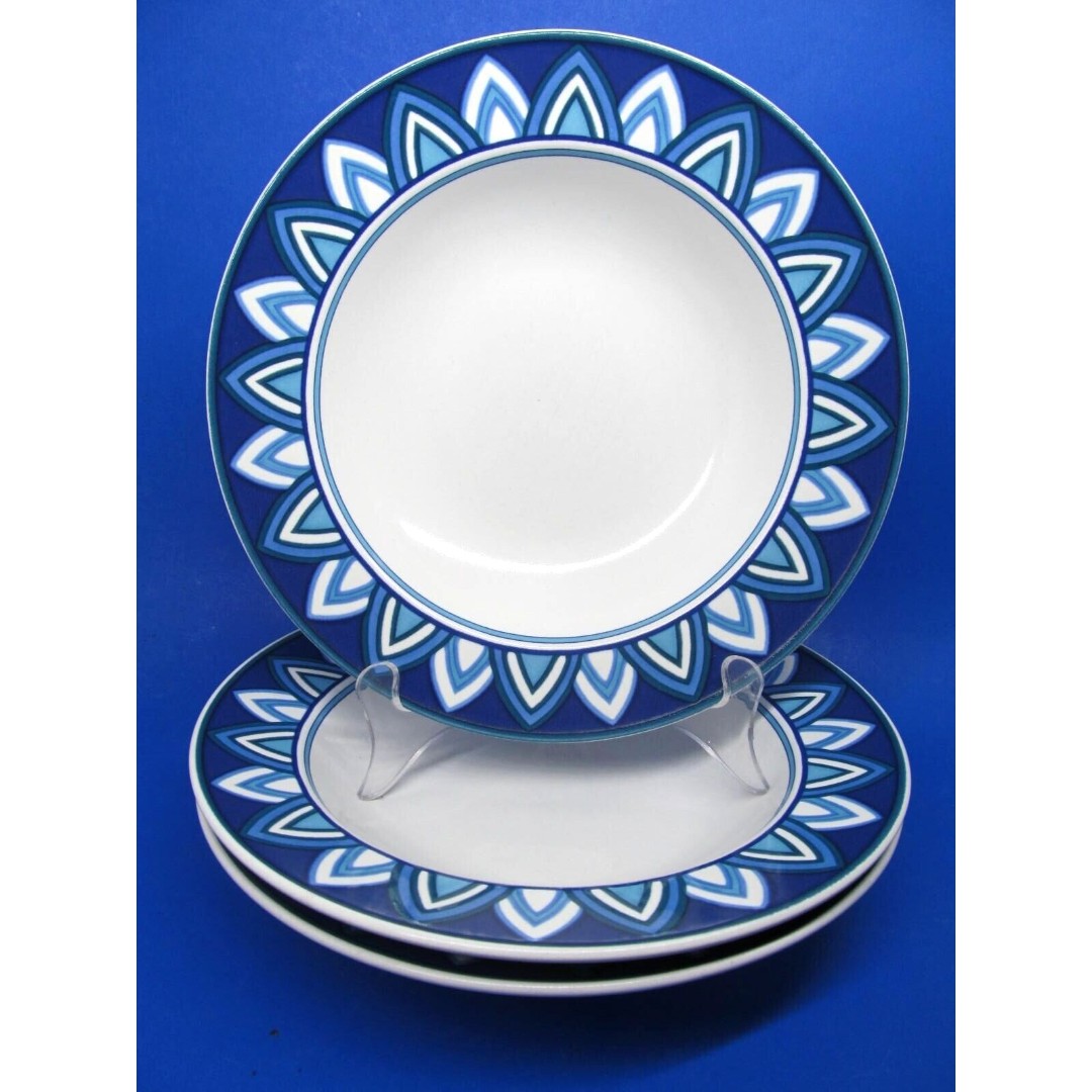 Mikasa Intaglio Villa 9 1/4 Rimmed Soup Bowls Bundle of 3 discontinued