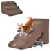 22 Inches and 11 Inches Foam Pet Stairs Set with 5-Tier and 3-Tier Dog Ramps-Bro