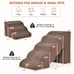 22 Inches and 11 Inches Foam Pet Stairs Set with 5-Tier and 3-Tier Dog Ramps-Bro