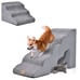 22 Inches and 11 Inches Foam Pet Stairs Set with 5-Tier and 3-Tier Dog Ramps-Bro