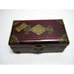 Antique Inlaid Stone with Brass Jewelry Box Hand Carved Wooden Box