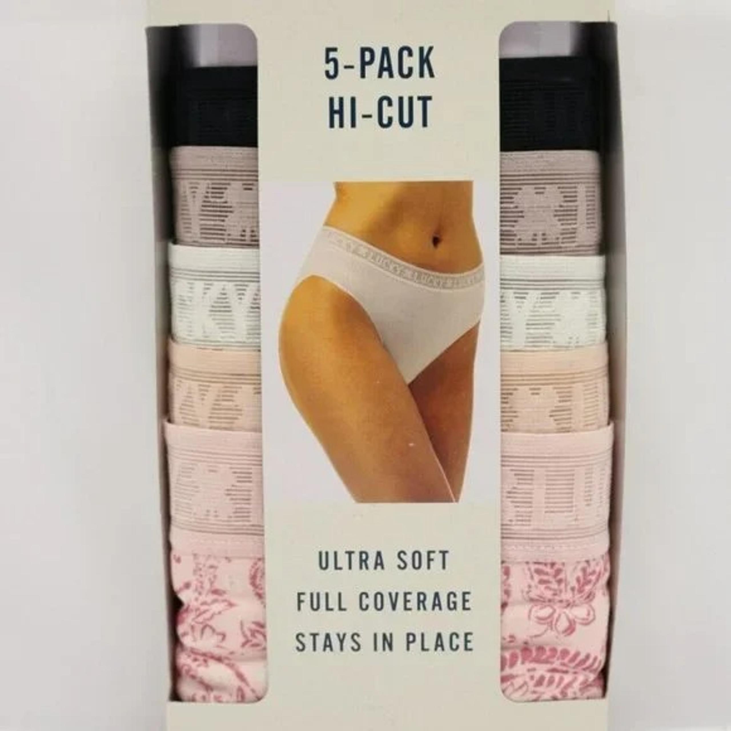 NWT Lucky Brand Women's 5 Pack High Cut Ultra Soft Panties Size L $60 YY038
