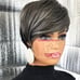 Celebrity Grey ombre pixie human wig