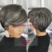 Celebrity Grey ombre pixie human wig