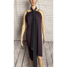 Kiki de Montparnasse Aubergine Black Sarong Swim Coverup Silk Modal Jersey