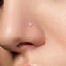 Moissanite 2.50mm Princess Cut 14K Solid Gold Square Cut Nose Ring 20 GAUGE