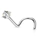 Moissanite 2.50mm Princess Cut 14K Solid Gold Square Cut Nose Ring 20 GAUGE