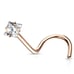 Moissanite 2.50mm Princess Cut 14K Solid Gold Square Cut Nose Ring 20 GAUGE