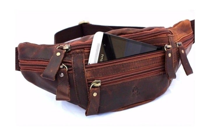Real Leather men bag Casual Fashion Travel bag Waist Belt Bag Chest Pack Hip Bag