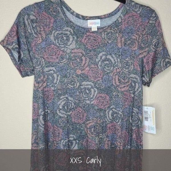 LuLaRoe Carly Dress XXS Floral Roses NWT
