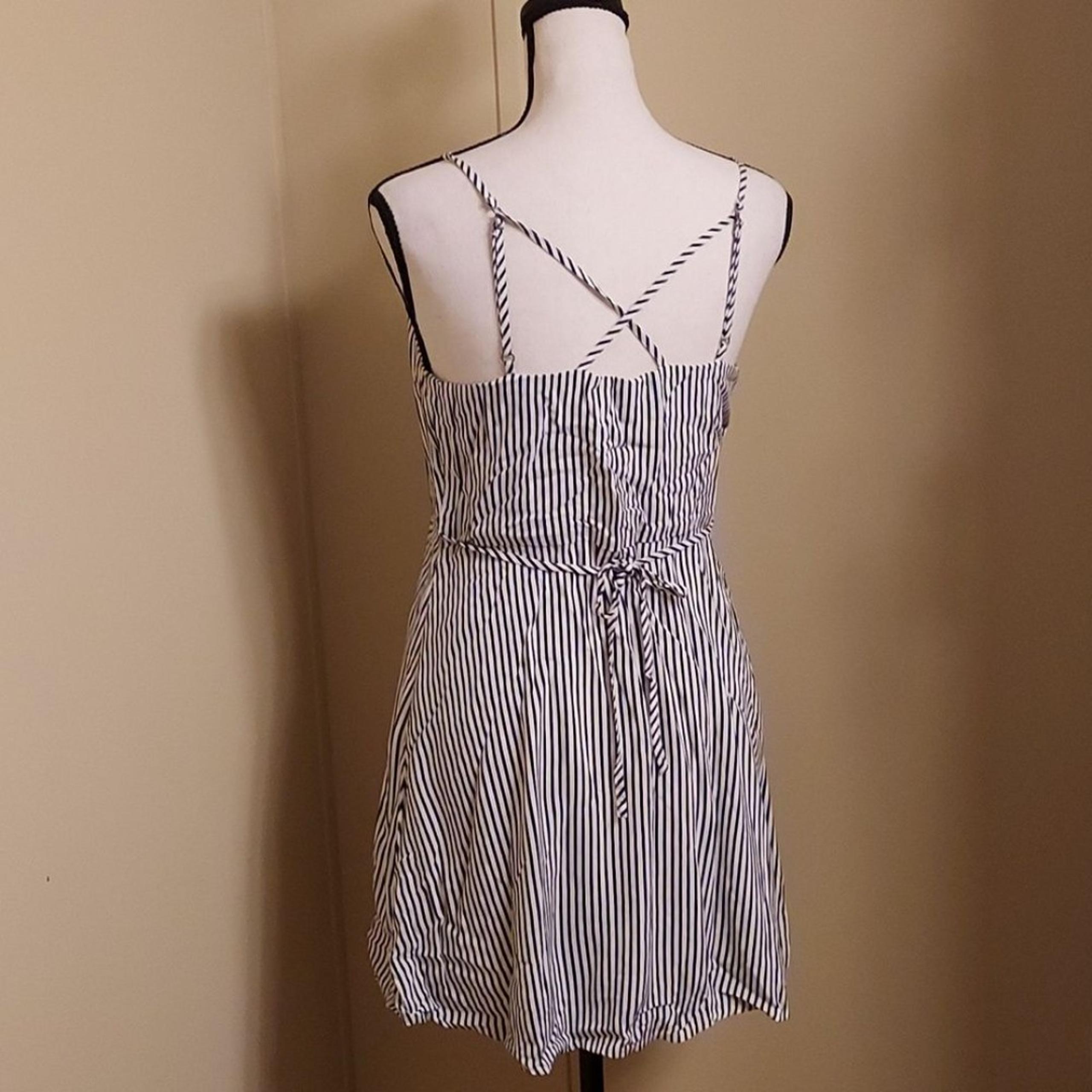 Abercrombie & Fitch Striped Mini Dress - Black and White
