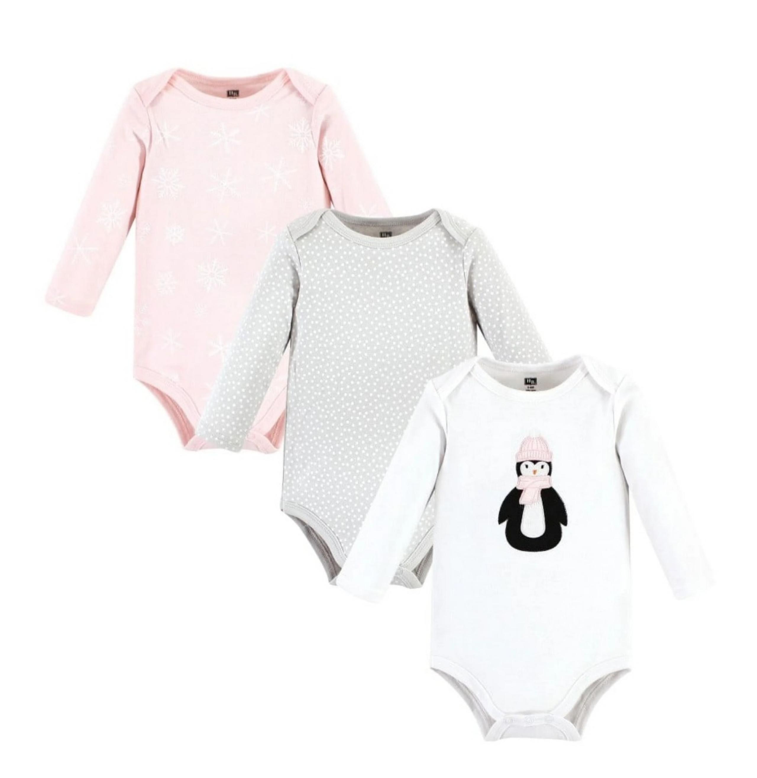 Hudson Baby Cotton Long-Sleeve Bodysuits, 3-Pack,