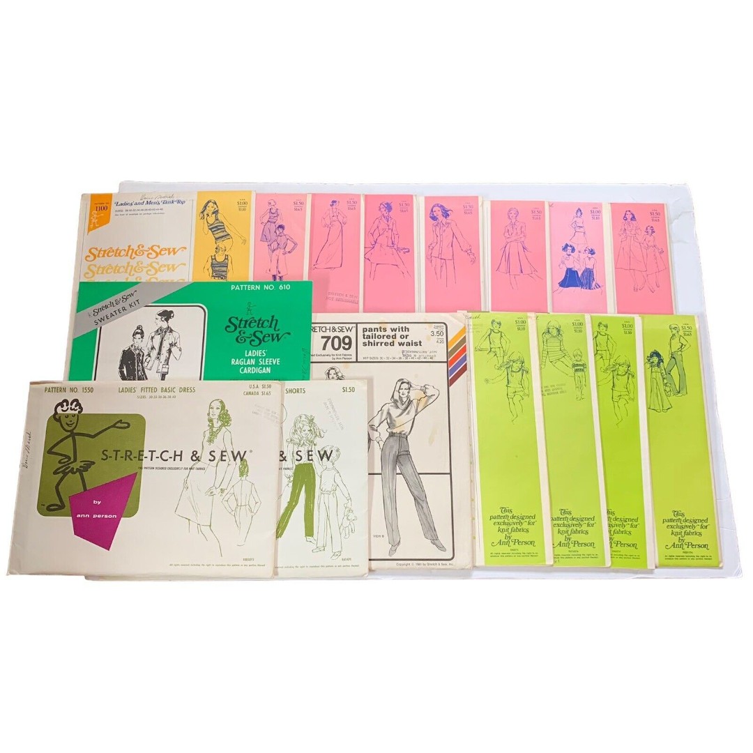 Stretch & Sew Patterns by Ann Pearson Lot of 16 Uncut Mens Childrens Womans