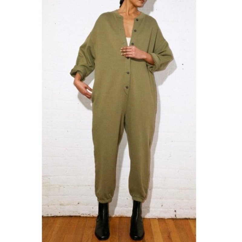 NWT MARA HOFFMAN Sabina Cotton-blend Jumpsuit In Green sz 2XL