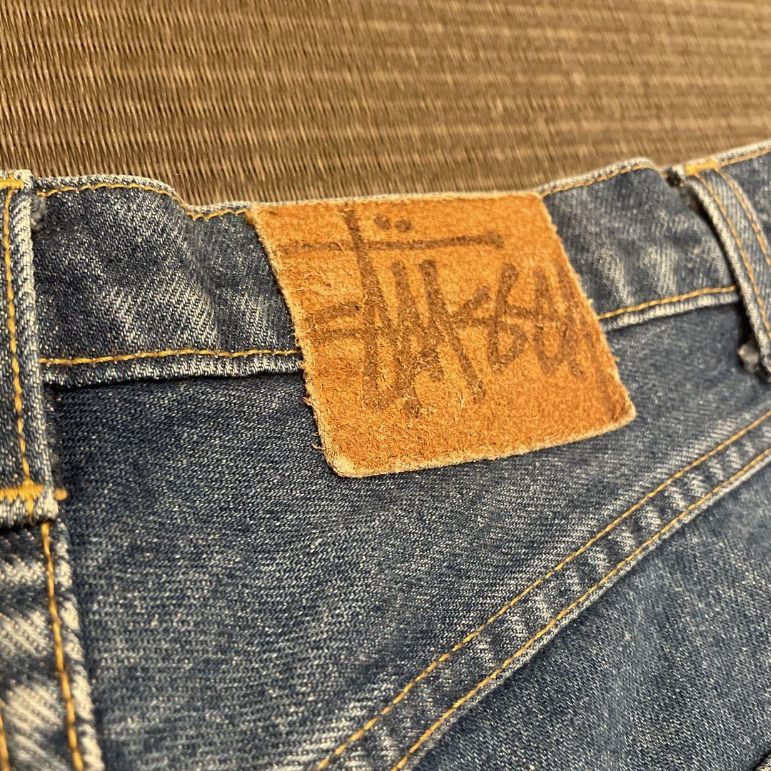 USA製 90s OLD STUSSY Denim Cargo Shorts 紺 W32 オールド