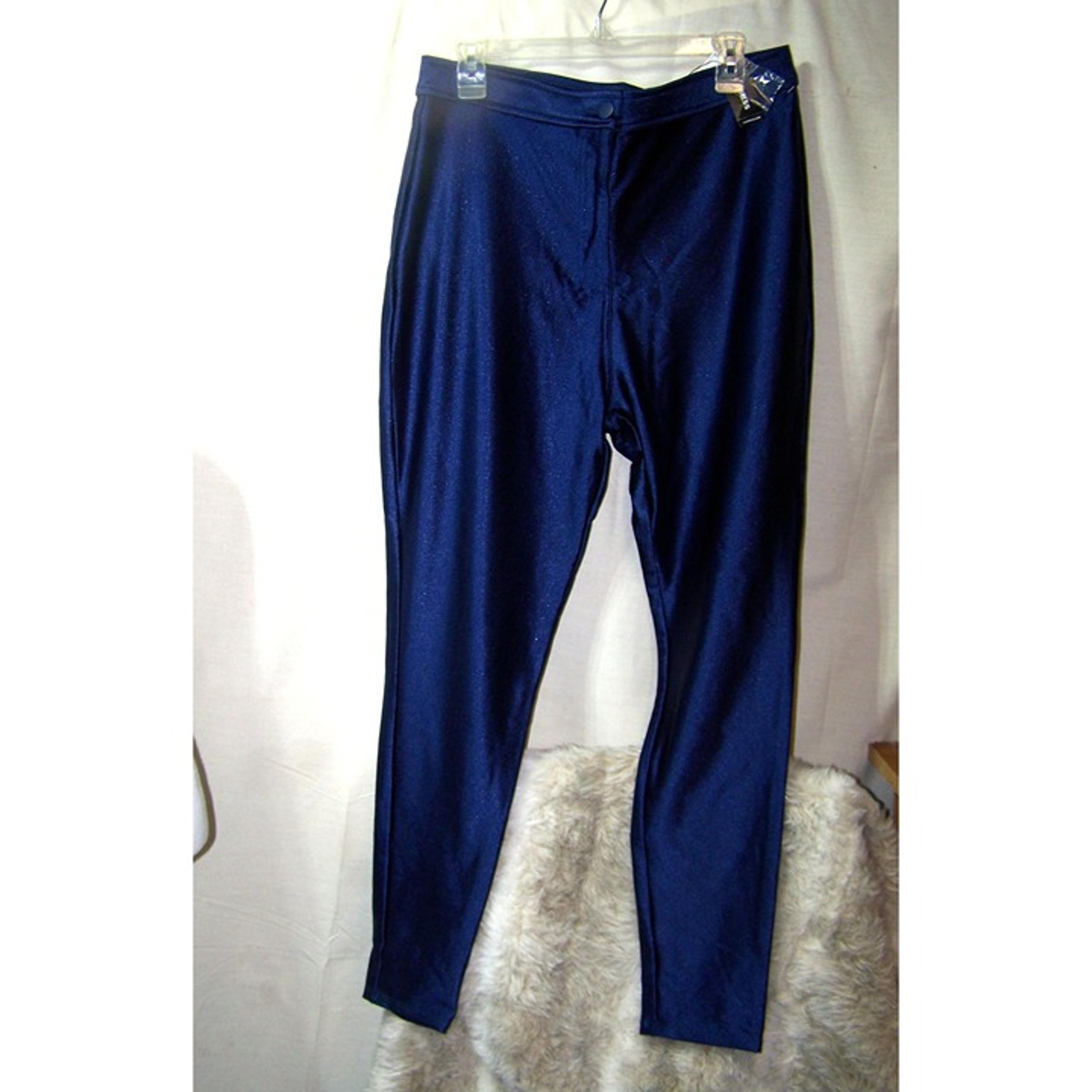 Express Legging Pants Blue Shimmer Super High rise Large NWT