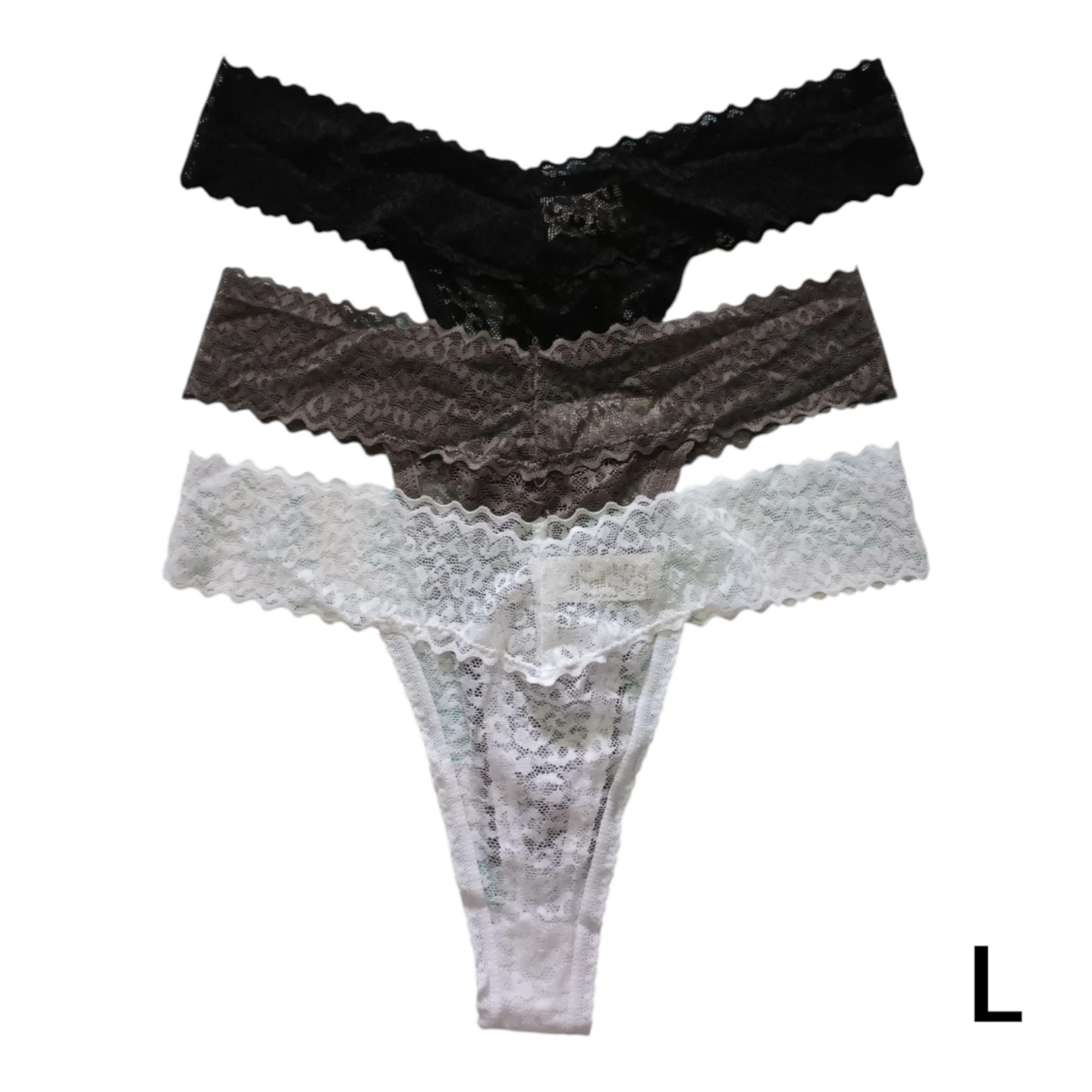 Sexy Lace Thong Panties Bundle of 3, Women's Large Underwear, Brand New Lingerie - Boutique