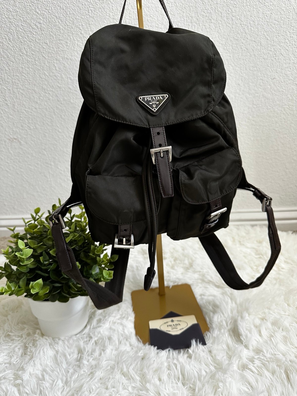 Authentic Prada Nylon Backpack with card