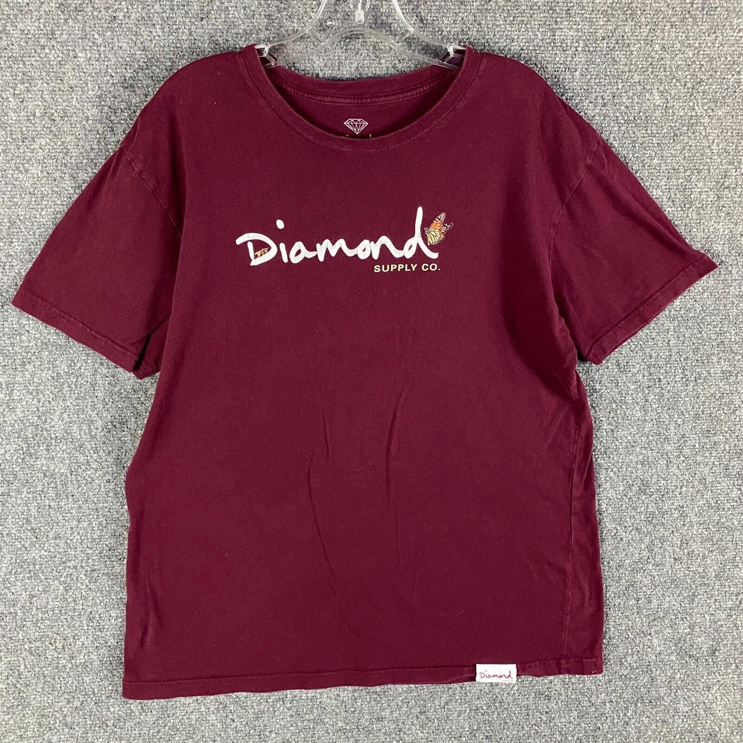 Diamond Supply Co Shirt Men's Large Short Sleeve Casual Distressed 100% Cotton